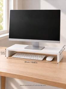 1pc Desktop Monitor Stand, Laptop And Computer Screen Riser, With Open Storage, Office Accessories And Bookshelf Desktop Organizer, Cosmetic Storage, Coffee Table Accessories, Coffee Corner, Bedroom, Gaming Room And Study - Multicolor - View 2