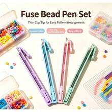 Flying Shuttle Perler Bead Pen, Perler Bead Tool, Long Single Needle DIY Press-Type Effort-Saving Premium High-Quality Set - Multicolor - View 3
