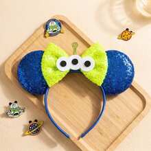 Alien Theme Mickey Ears Headband Glitter Disney Park Cosplay Party Hair Accessory - Multicolor - View 1
