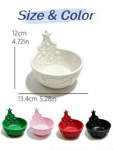 3D Printed Christmas Tree Shaped Jewelry Storage Bowl, 3D Embossed Pattern, Multiple Colors Available. Vanity Storage For Rings, Earrings, Necklaces, Christmas Atmosphere Desktop Decor, Creative Holiday Gift. - Multicolor - View 11