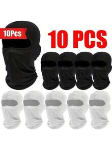 10pcs/6pcs/1pc Masker Wajah Ski Pria, Masker Pelindung Wajah Penuh Musim Dingin, Balaclava Pelindung UV, Cocok untuk Pria dan Wanita Bersepeda di Luar Ruangan - A - View 19