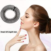 European And American Spring Comb Elastic Rice Powder Comb Hair Comb Insert Comb Invisible Frizz Taming Tool Women's Forehead Bangs Back Of Head Frizz Hair Accessory Hair Comb Insert Comb Hair Clip Hair Pin Hair Accessory - Multicolor - View 4