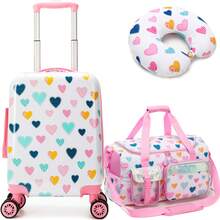 Kid's Luggage Set 3 Pcs Suitcase 16" Hardside Luggage With Spinner Wheels For Girls Toddler Travel Rolling Suitcase With Duffle Bag And Neck Pillow - Luggage Set - View 13