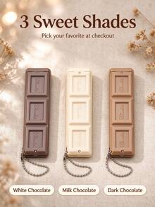 1pc Chocolate Bar Shaped Foldable Hair Comb With Built-In Mirror, Portable Pocket Size With Chain Charm, Suitable For Travel And Daily Makeup Hair Styling, Cute Creative Hair Accessory, Mini Handheld Makeup Mirror Comb/Comb/Hair Styling Tool/Hairdresser Essential/Hair Accessory For Women And Girls - Multicolor - View 6