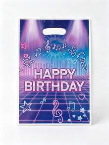 10/20/50pcs K-POP Birthday Party Gift Bags, Magic Music Theme Party Favor Bags With Handles, Suitable For Singer Birthday Party Decoration - Multicolor - View 3