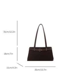 New Leopard Print Belt Minimalist Fashion Commute European & American Style Large Capacity Vintage Underarm Women's Bag - Coffee Brown - View 5