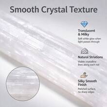 9Pcs/Set Natural Selenite Crystal Stick & Chips, Gypsum White Quartz Rough Minerals Specimen Points, Healing Crystal Stones, Home Tabletop Decor - Plaster Sticks 9pcs/set - View 9