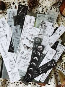 A Pack Of 15/30 Vintage Ticket Notes DIY Collage Decorative Material Stickers - Multicolor - View 15