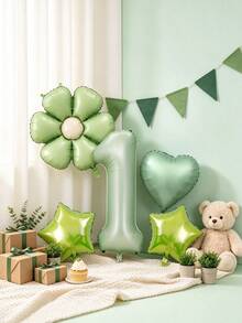 1pc 32 Inch Vintage Foldable Aluminum Foil Number Balloon, Movie Theme Olive Green Number Shape, Individually Packaged, Photo Prop Party Decoration, Suitable For Birthday, Anniversary, Holiday Decoration (0-9 Years, 10 Years, 20 Years) - Number Balloons - View 7