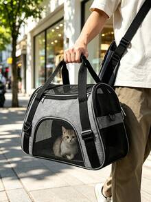 1PC Stackable Pet Carrier, Convenient Storage And Organization, Multi-Pet Family Pet Travel Bag - Grey - View 5