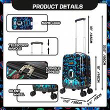 5pcs/Set 16-Inch Kids Luggage Set, Hard Shell Suitcase With Spinner Wheels, Boys Carry-On Luggage, Toddler Travel Trolley Suitcase - 5-piece Luggage Set - View 7