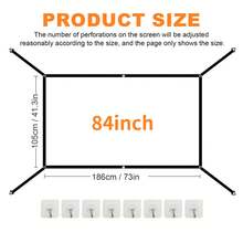 WEIJIEMING Projector Screen With Extended Edge 84 Inch 100 Inch 120 Inch 150 Inch, Portable Foldable Projection Screen 16:9 4K 3D Indoor/Outdoor Movie Screen, Suitable For Home Theater, Camping And Entertainment Activities - View 12