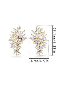 Set Kotak Hadiah | Anting-Anting Natal Sayap Beku Kristal Mewah Elegan Bertatahkan Penuh, Perhiasan Fashion yang Dirancang untuk Wanita, Cocok untuk Pernikahan, Pertunangan, Pesta, dan Acara Hadiah Liburan. - sayap - View 10