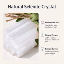 9Pcs/Set Natural Selenite Crystal Stick & Chips, Gypsum White Quartz Rough Minerals Specimen Points, Healing Crystal Stones, Home Tabletop Decor - Plaster Sticks 9pcs/set - View 7