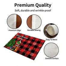 The Grinch The The 1Pc Christmas Desktop Decoration, Multiple Options For Christmas Tablecloth Decoration, Cartoon Printed Tablecloths, Home Kitchen Holiday Party Desktop Decoration - Multicolor - View 4