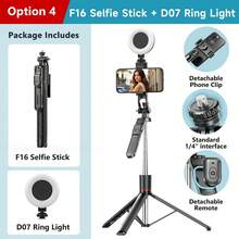AXNEN 170cm/66.93in Extendable Selfie Stick Tripod, Stable 360° Rotating Phone Tripod With Wireless Remote Shutter & Detachable Phone Holder, For Selfies, Vlog, Live Streaming, Travel And Video Recording - Multicolor - View 13