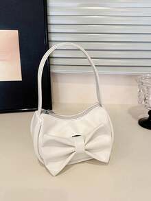 1pc Sweet PU Bowknot Handbag Shoulder Bag Underarm Casual Fashion Solid Color Small Bag, Meets All-Match Storage Needs, Multiple Colors Available, Exquisite And Versatile, Can Match Any Style, Suitable For Daily Travel Shopping Photography, All Seasons, Perfect Gift For Teenagers - Multicolor - View 12