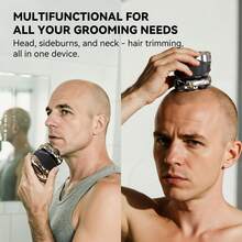 LUYAO 7D Head Shavers For Bald Men, Kensen Upgraded Magnetic Head Shaver | Waterproof Wet/Dry Electric Razor, Magnetic Detachable Heads, Smooth Close Shaving, LED Display, Long Battery Life - Black - View 6