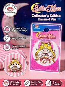 TOEI ANIMATION Sailor Moon Enamel Pin Lapel Badge Brooch Bag Jacket Decoration Accessory Collectible Fan Gift Christmas Holiday Gift 1 Pc - Multicolor - View 1