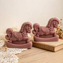 3D Rocking Horse Silicone Candle Mold Vintage Carousel Horse Shape Scented Candle Making Mould DIY Handmade Soap Epoxy Resin Casting Home Table Decor Art Craft Gift Supplies - Mold - View 3