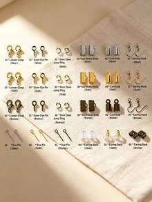 1 Box Approx. 1000pcs Jewelry Making Accessories Tool Set Including Lobster Clasp, Ear Hooks, Eye Pins, Screw Eye Pins, Ribbon End Caps, Cord Ends, Open Jump Rings, Ear Plugs, Equipped With Pliers, Tweezers, Opener And Ruler, Suitable For DIY Handmade Enthusiasts To Make Bracelets, Necklaces - 24-slot Set (Tools + Wire) - View 2