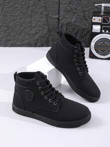 Men's Fashion Minimalist Casual Sports Skate Shoes, All-Season Sneakers - Black - View 2