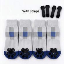 Dog Anti-Slip Pet Socks With Straps To Prevent Slipping, Indoor Paw Protection To Prevent Floor Scratching, Soft And Skin-Friendly, Home Pet Foot Covers - Blue - View 12