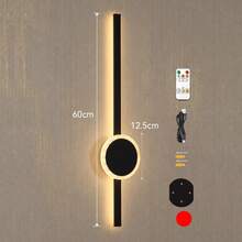 wamblz 1 pieza Lámpara de pared LED inalámbrica recargable con control remoto, temporizador, temperatura de color regulable, luces de pared alimentadas por batería para sala de estar, estudio, pasillo, escalera, garaje - A - Ver 10
