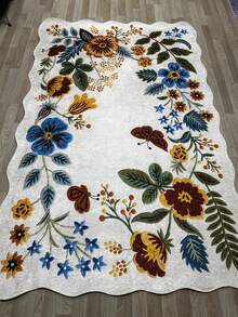 Chilai Home Flower Printed Area Rug,  Kitchen Runner Rug, Washable Floor Mat For Home Decor, Livingroom Rug, Non-Slip Kitchen Runner Rug, Made In Turkiye - Multicolor - View 4