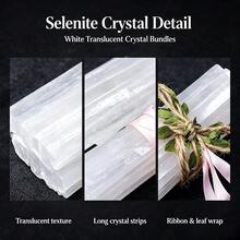 9Pcs/Set Natural Selenite Crystal Stick & Chips, Gypsum White Quartz Rough Minerals Specimen Points, Healing Crystal Stones, Home Tabletop Decor - Plaster Sticks 9pcs/set - View 5