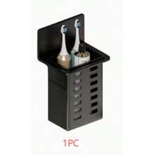 1pc Wall-Mounted Draining Storage Rack, Multi-Functional Kitchen Storage Box, Wall-Mounted Toothbrush And Toothpaste Holder; Suitable For Bathroom Storage, Camping, Dormitory And Home Decor; Bathroom Accessories And Kitchen Utensils. - Multicolor - View 12