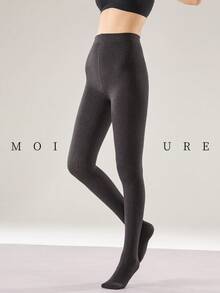 MOIRÉALLURE 1Pair Daily Cotton Tights | Soft Stretchy Pantyhose - Dark Grey - View 5