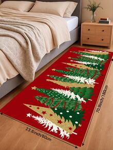 1/2pcs Christmas Kitchen Decor Rug, Christmas Tree Pattern Winter Kitchen Mat And Pad, Non-Slip Washable Absorbent Kitchen Accessory Decorative Mat, Christmas Holiday Gift! - Multicolor - View 15