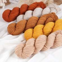 Benang Pilin Aneka Warna Isi 3 Gulungan, 100g Per Gulungan, Total 300g, Cocok Untuk Merajut Tangan, Merenda, Membuat Sweater, Syal, Topi, Selendang, dan Aksesoris Buatan Tangan, Bahan Benang untuk Proyek Merajut Kreatif - 3 bundel benang wol - View 7