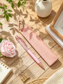 Personalized Ballpoint Pen Set With Faux Leather Pen Case, Customizable Engraved Pen Case, Women's Gift | Teacher's Birthday Gift - Sets - View 7