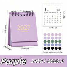 1pc Super Mini 2027 Calendar With Color Dot Stickers Simple Style Portable Size Planner Notepad Desk Accessories Office School Memo Board - Multicolor - View 13