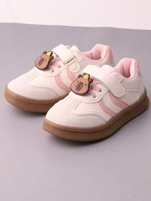 2026 New Girls' Kids' Sports Shoes, Thick-Soled Running Loafers For Big Kids, All-Season Comfortable Fashion Hook-And-Loop Capybara Design - Pink - View 4