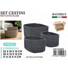 Set Of 3 Woven Storage Baskets, Stackable In Three Sizes, A Or B Colour Option, For Shelves, Bedrooms And Living Rooms - View 12