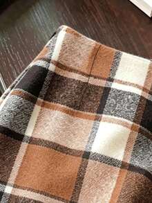 EARO Women's Plaid A-Line Mini Skirt, Casual Elegant Fabric Non-Stretch, Vintage Autumn Essential - Multicolor - View 5