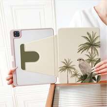 1件粉色條紋海星印花360°可旋轉平板電腦保護殼，相容於iPad 11/A16/10th/Air4/5/6/Pro 12.9/2024/2025/2020/2021/2022/2023/10.2/10.9，適用於Galaxy Tab A8/A9 Plus/S6 Lite/S7/S9FE PLUS，相容於小米，完美適用於工作、旅行和居家使用，相容於Oppo Pad、 Matepad、Vivo Pad、Honor Pad、 Xiaoxin Pad - 彩色 - 查看 10