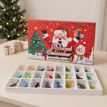 24-Grid Dinosaur Christmas Advent Calendar, Christmas Countdown Toy Blind Box, Mini Dinosaur Toy Surprise Box, Christmas Stocking Stuffer, Children's Birthday Gift Party Favor - Multicolor - View 9