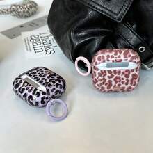 Vintage 5-Color Semi-Transparent Premium Leopard Print Earphone Case With Hanging Ring, Compatible With AirPods 5th Gen New Model, Cute Earphone Cover, Apple Pro 3 Protective Case, Pro 2/Pro Korean Style Earphone Case, 3 Girls Earphone Case 1/2 Protective Cover, Spring/Summer Earphone Case, Birthday Gift, Holiday Gift - Multicolor - View 2