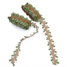 10 Yards Coffee Green Artificial Leaf Ribbon, 4cm Wide Green Leaf Decorative Rope With Vine Pattern, Suitable For Wedding Party Christmas Tree Decoration DIY Handmade Wreath Gift Wrapping Home Decor (Tip: Random Roll Style) - Multicolor - View 9