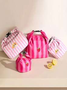 1pc Roll-Up Bento Bag Lunch Box Bag Insulated Bag Handbag Bento Bag Commuter School Office Portable Large Breakfast Lunch Bag Rice Bag - Multicolor - View 5