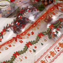 1pc Retro Story Christmas Series Washi Tape, Christmas Theme Bunting Collage DIY Background Decorative Stickers - Multicolor - View 2
