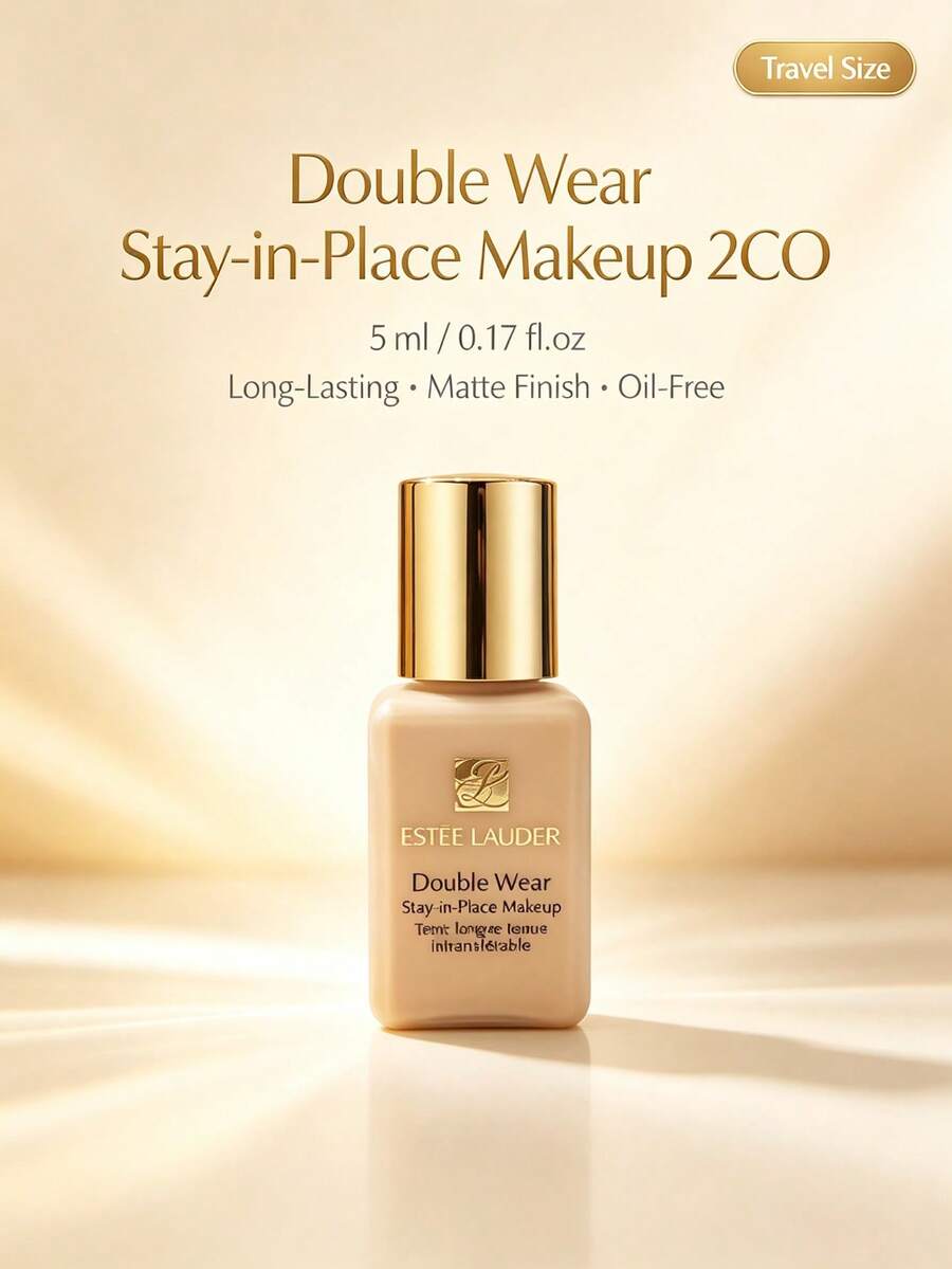 Estée Lauder Estee Lauder - 5ml - Ukuran Travel, Foundation Ringan Tahan Lama 2CO, Menutupi Kekurangan, Mengontrol Minyak, Tidak Luntur, Hasil Akhir Matte - Warna dingin dengan rona putih alami - View 1