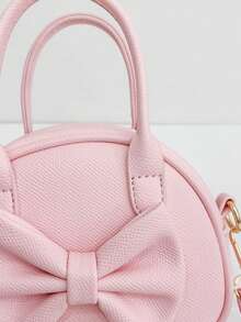 1pc Girls Bow PU Zipper Closure Fashion Handbag Crossbody Bag Suitable For All Seasons Daily Use - A - View 6