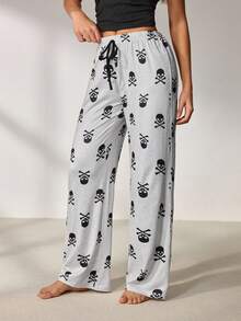 Lowkey Lull Halloween Pajamas Simple And Comfortable Tops/Bottoms/Thong - Black - View 10