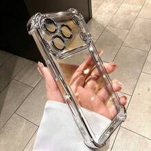 防震矽膠手機殼，適用於 Apple 16/15/14/13/12 Pro Max、S23 Ultra、Note 11，手機保護殼，手機保護套，手機殼，手機，Apple 手機殼，Apple 17/Apple 17 Pro/Apple 17 Pro Max - 銀色 - 查看 5