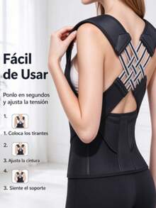 Corrector de postura ajustable, banda elástica para alinear hombros y espalda, ideal para usar en casa u oficina, para mujer y hombre - Ver 6